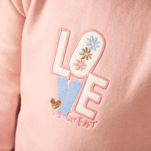 Ropa de felpa lisa con parche bordado para bebé niña 