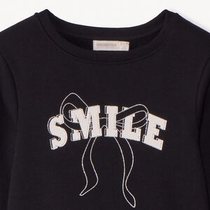 Sudadera de felpa lisa con estampado brillante niña 