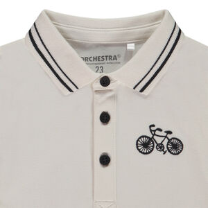 Polo de manga larga con bordado de bicicleta para bebé niño 