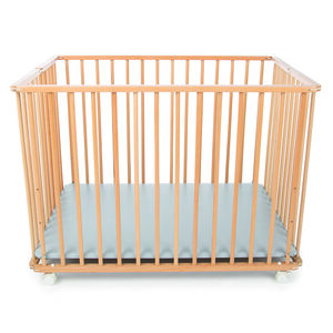 Parque plegable de madera Pocket barnizado 