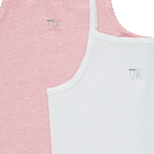 Lote de 2 tops de tirantes de algodón de color liso / con estampado 