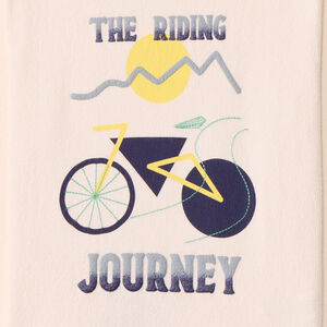 Camiseta de manga larga lisa con bordados fantasía para niño 