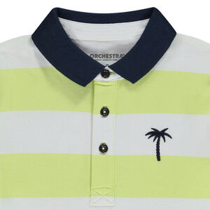Polo de manga corta rayas con bordado de palmera para niño 