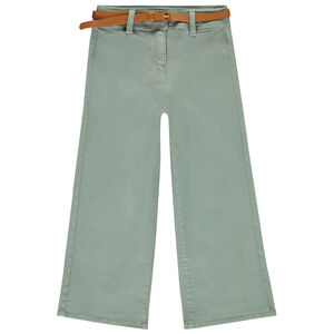 Vaqueros overdyed grandes con cinturón para niña. 