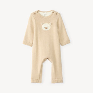 Monosuit de nacimiento de punto forrado de terciopelo 