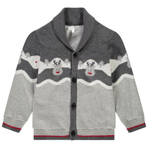 Chaqueta en tejido de punto con patrón jacquard para bebé niño Main Chaqueta en tejido de punto con patrón jacquard para bebé niño