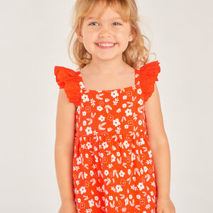 Vestido de punto cloqué con estampado de flores para bebé niña 