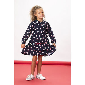 Robe courte manches longues imprimé pommes pour fille Main Robe courte manches longues imprimé pommes pour fille