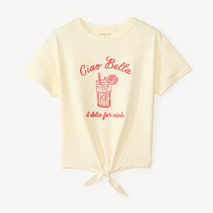 Camiseta de manga corta anudada para niña 