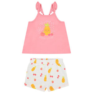 Conjunto camiseta de tirantes y short estampado frutas Main Conjunto camiseta de tirantes y short estampado frutas