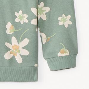 Sudadera oversize con capucha estampada para niña 