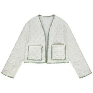 Chaqueta acolchada y estampada con pespuntes para niña 