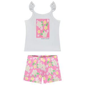 Pijama de 2 piezas de punto con estampado floral niña 