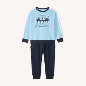 Ensemble de jogging sweat + pantalon print fantaisie pour garçon 