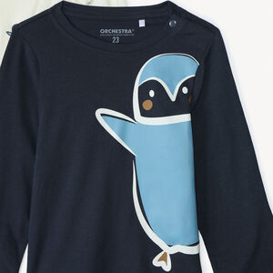 Lote de 4 camisetas de manga larga con motivos de pingüinos para bebé niño 