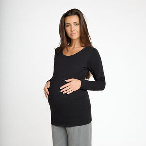 Camiseta de manga larga unicolor para embarazada 