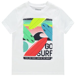 T-shirt manches courtes print planches de surf 