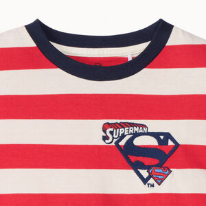 Camiseta de manga corta a rayas Superman Warner niño 