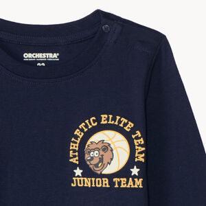Camiseta de manga larga para bebé niño con estampado de baloncesto 