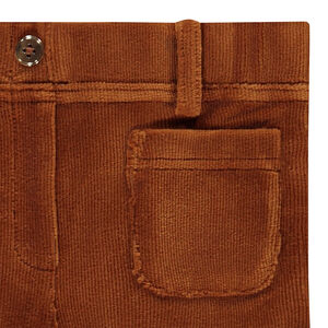 Jeggings de terciopelo liso con bolsillos para niña 