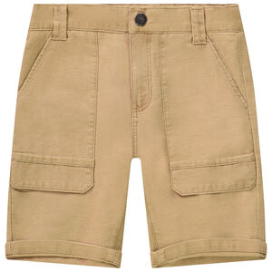 Bermudas lisas con apliques y solapas niño 