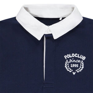 Polo de manga larga bicolor bordado para niño 