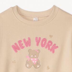 Sudadera de felpa oversize con parches de bucle para bebé niña 