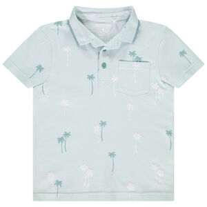 Polo de manga corta estampado de palmeras para niño 