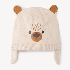 Gorro divertido de punto efecto neps con orejas de perro para bebé niño 