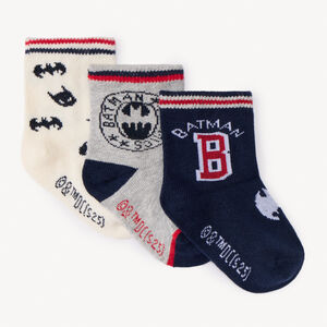 Lot de 3 paires de chaussettes normales Batman Warner pour bébé garçon  Main Lot de 3 paires de chaussettes normales Batman Warner pour bébé garçon