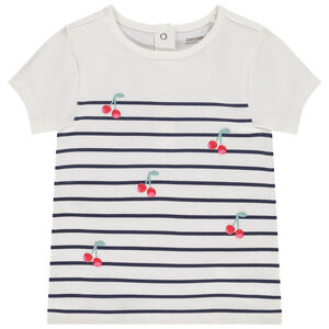 Camiseta de manga corta tipo marinera con estampado para bebé niña 