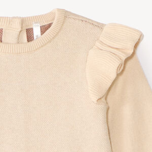 Ropa de bebé niña de punto con motivo de manzana y corazones 