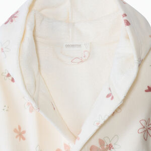 Peignoir de bain en éponge imprimé fleurs pour fille  Main Peignoir de bain en éponge imprimé fleurs pour fille