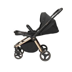 Carrito trio Alba con capazo negro y champagne 