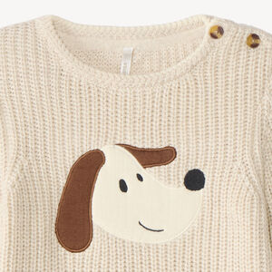 Jersey de punto para bebé niño con parche de perro 
