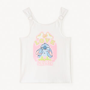 Camiseta sin mangas de Stitch de Disney con purpurina para niña 