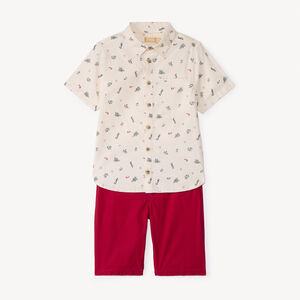 Ensemble 2 pièces avec chemise imprimée Noël pour garçon 