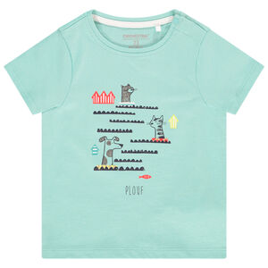 Camiseta de manga corta con estampado de animales para bebé niño 