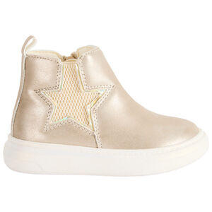 Botines dorados con estrella elástica para bebé niña 
