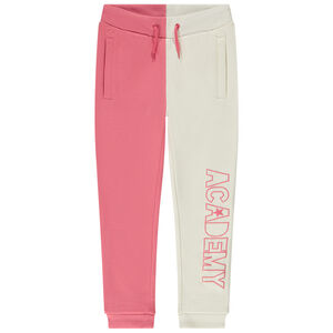 Pantalón jogging de felpa efecto color block para niña 