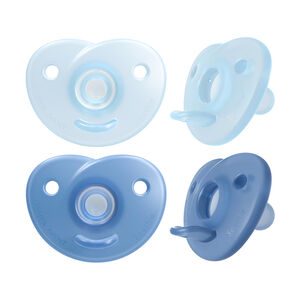 Chupete de silicona 0-6 meses pack 2 uds. Soothie azul 