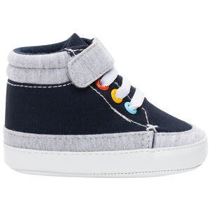 Zapatillas altas de lona suaves con cordones elásticos y cierre de velcro 