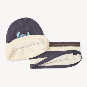 Conjunto gorro y cuello de punto Stitch Disney para bebé niño 