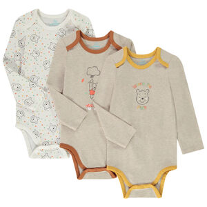 Pack de 3 bodies de jersey estampados de Winnie the Pooh para bebé niño 