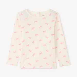 Camiseta de manga larga con estampado de lazos para niña bebé 