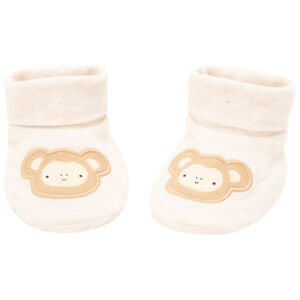 Pantuflas en jersey jaspeado con parche de mono para bebé 