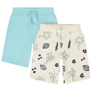 Lote de 2 bermudas de jersey con estampado para niño 