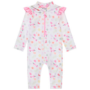 Pelele de baño anti-UV con estampado de flamencos para bebé niña 