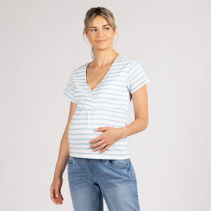 Camiseta cruzada de manga corta para embarazo y lactancia 