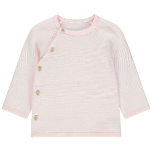 Chaleco de algodón orgánico de punto grueso con botones 